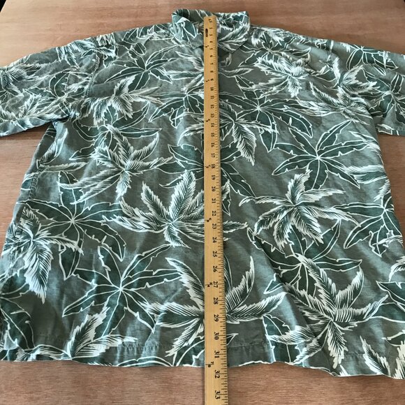 Hilo Hattie 100% Silk Hawaiian Shirt Men 2XL Green Floral Button Up Pocket 16908 - Picture 5 of 13